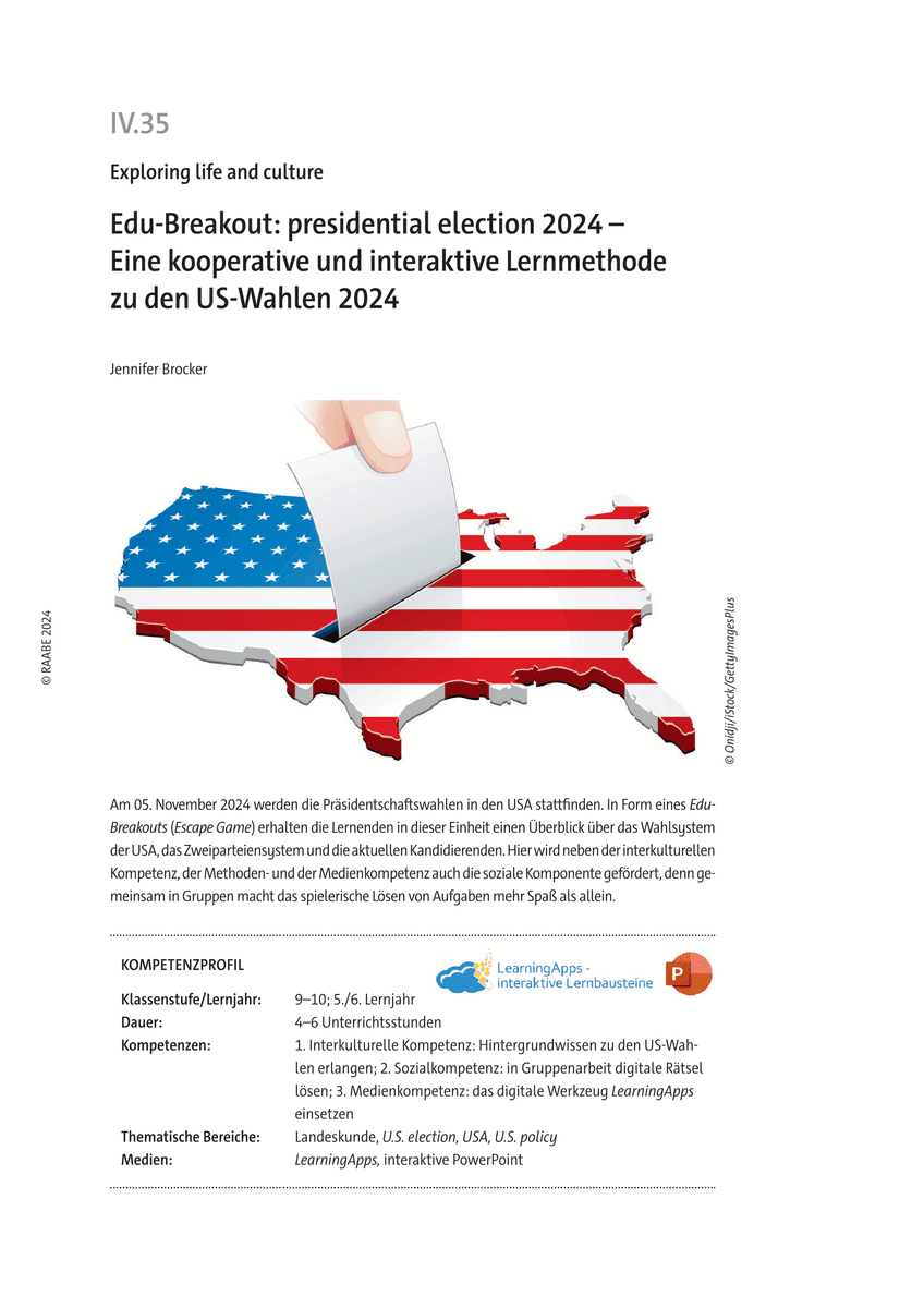 Edu-Breakout: presidential election 2024