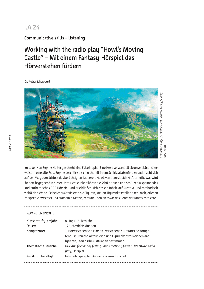 Working with the radio play “Howl’s Moving Castle”