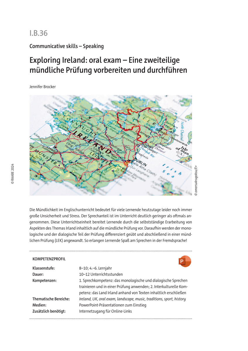 Exploring Ireland: oral exam