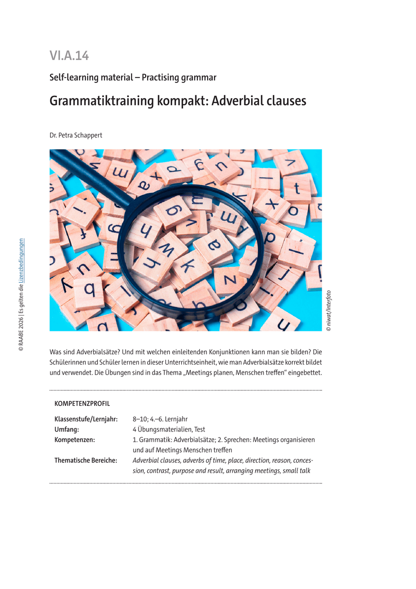 Grammatiktraining kompakt: Adverbial clauses