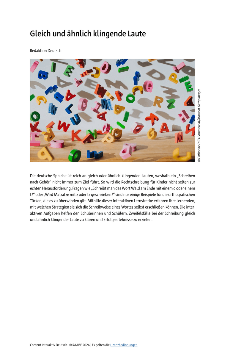 Gleich und ähnlich klingende Laute