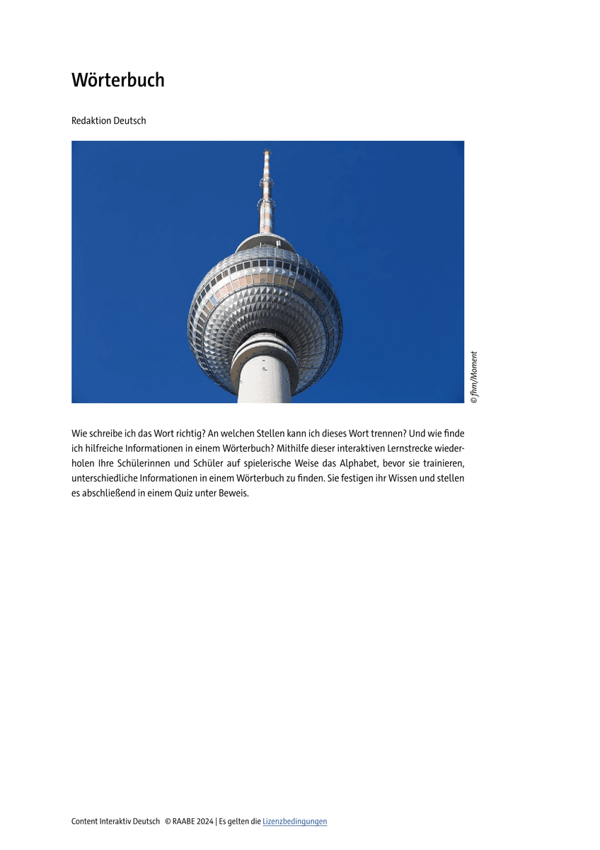 Rechtschreibung: Umgang mit dem Wörterbuch