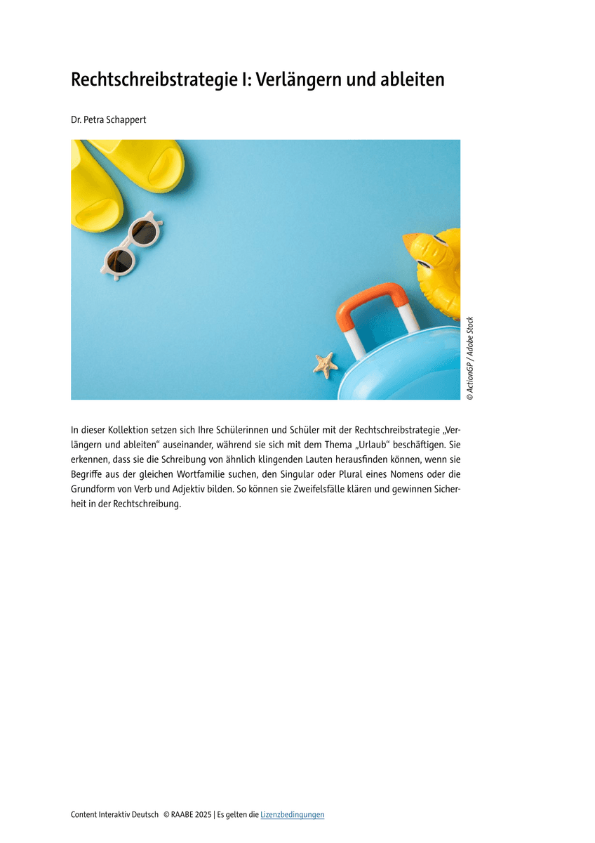 Rechtschreibstrategie I: Verlängern und ableiten
