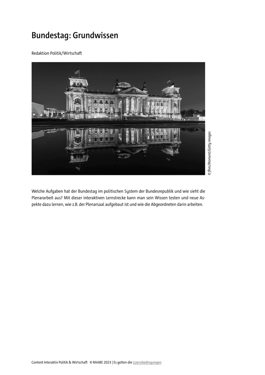 Bundestag: Grundwissen