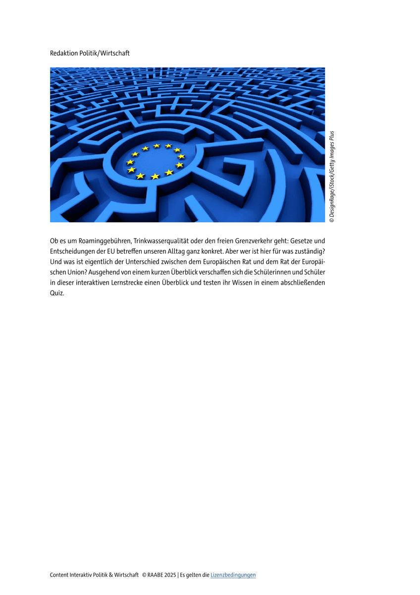 Die Organe der EU und ihre Aufgaben