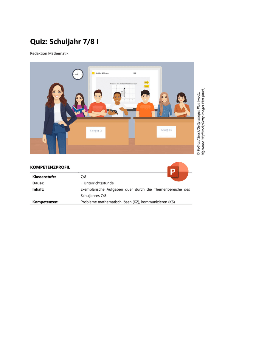 Quiz: Schuljahr 7/8 I