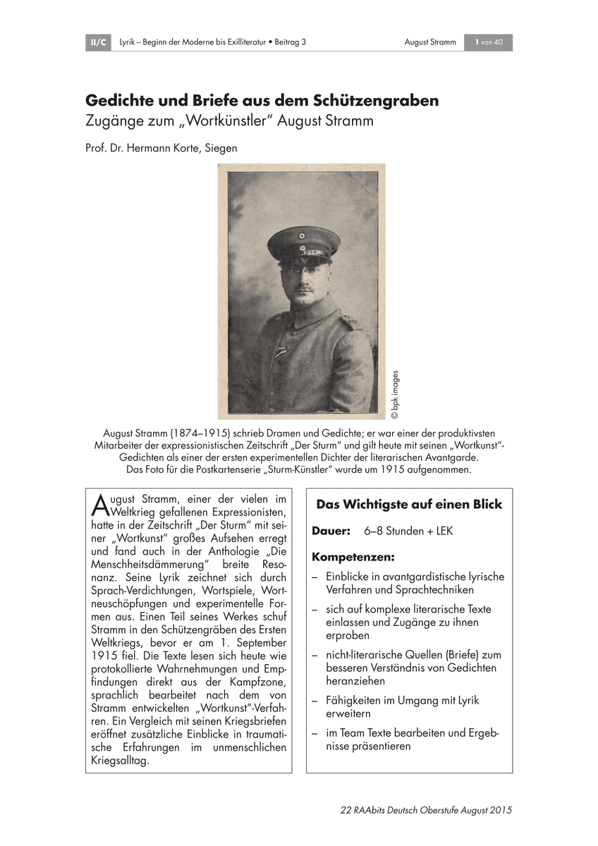 Gedichte und Briefe aus dem Schützengraben