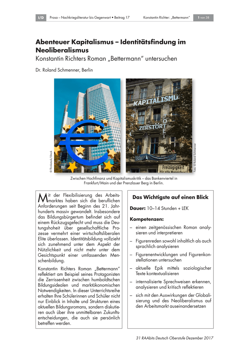 Konstantin Richters Roman „Bettermann“ untersuchen