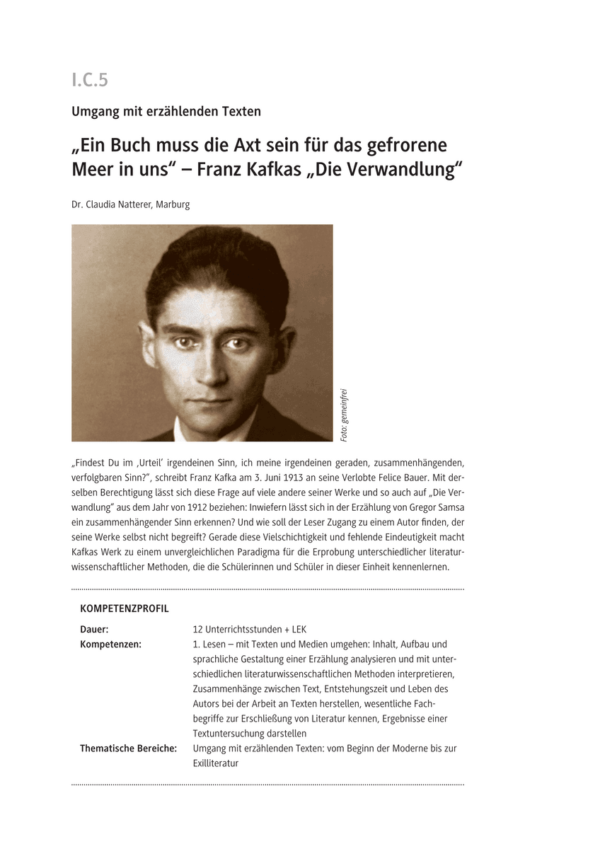 Franz Kafkas „Die Verwandlung“