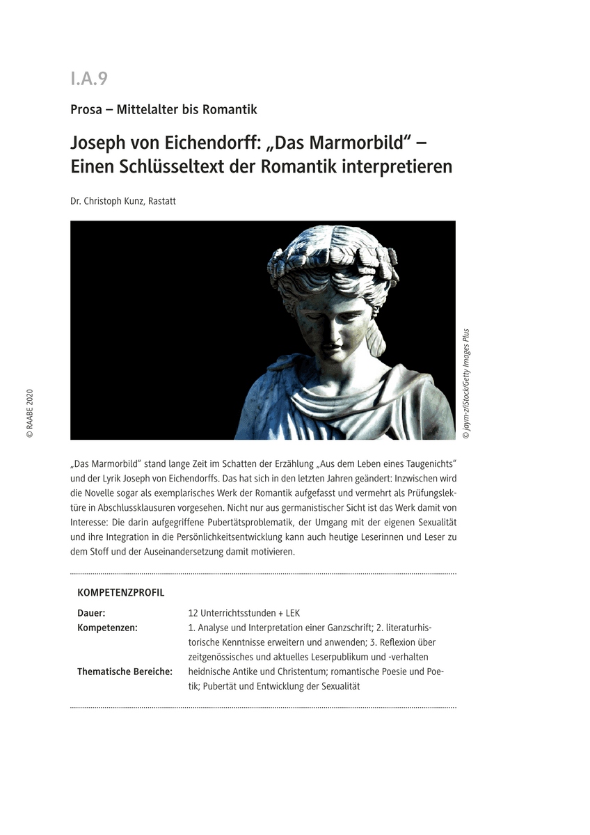 Joseph von Eichendorff: „Das Marmorbild“