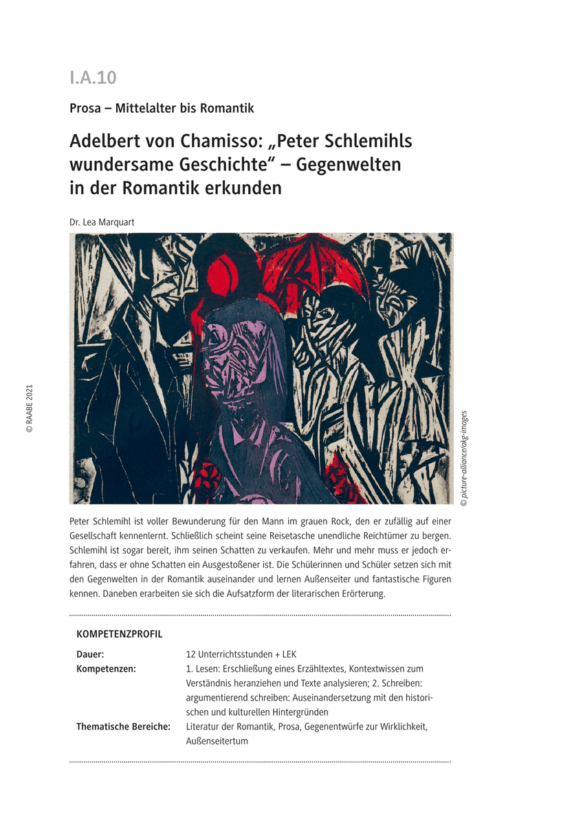 Adelbert von Chamisso: „Peter Schlemihls wundersame Geschichte“