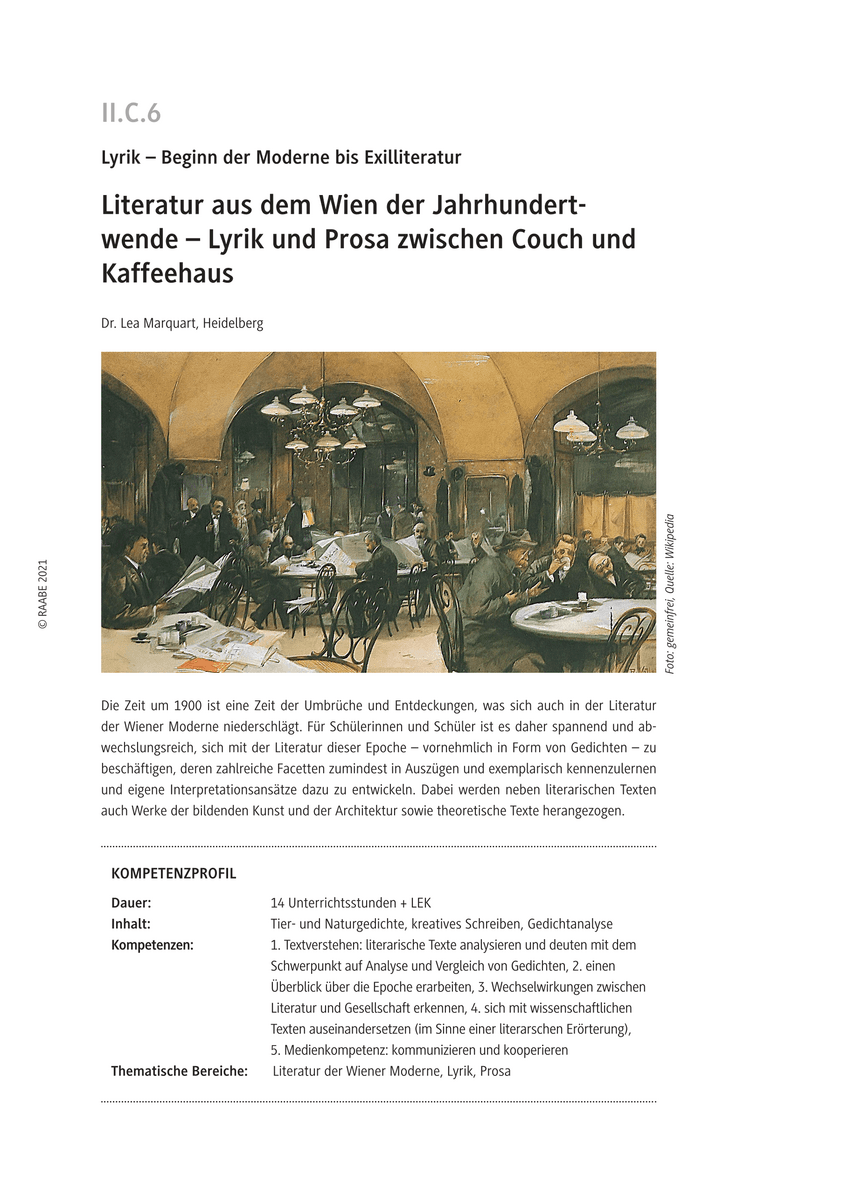 Literatur aus dem Wien der Jahrhundertwende
