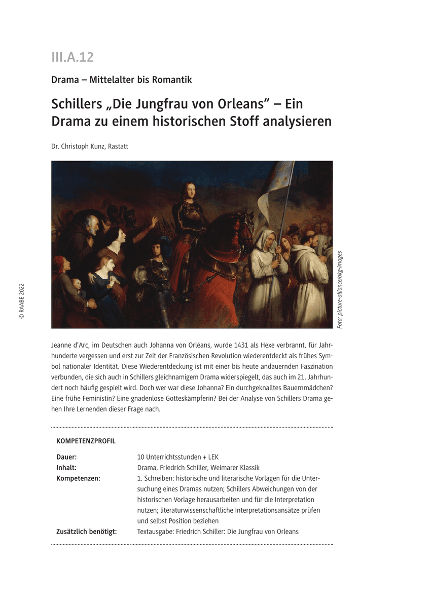Schillers „Die Jungfrau von Orleans“