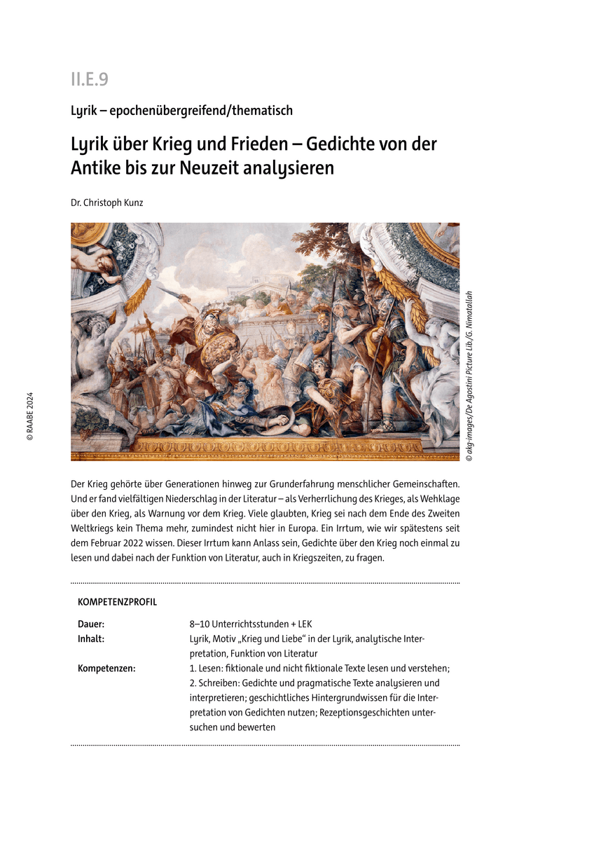 Lyrik über Krieg und Frieden