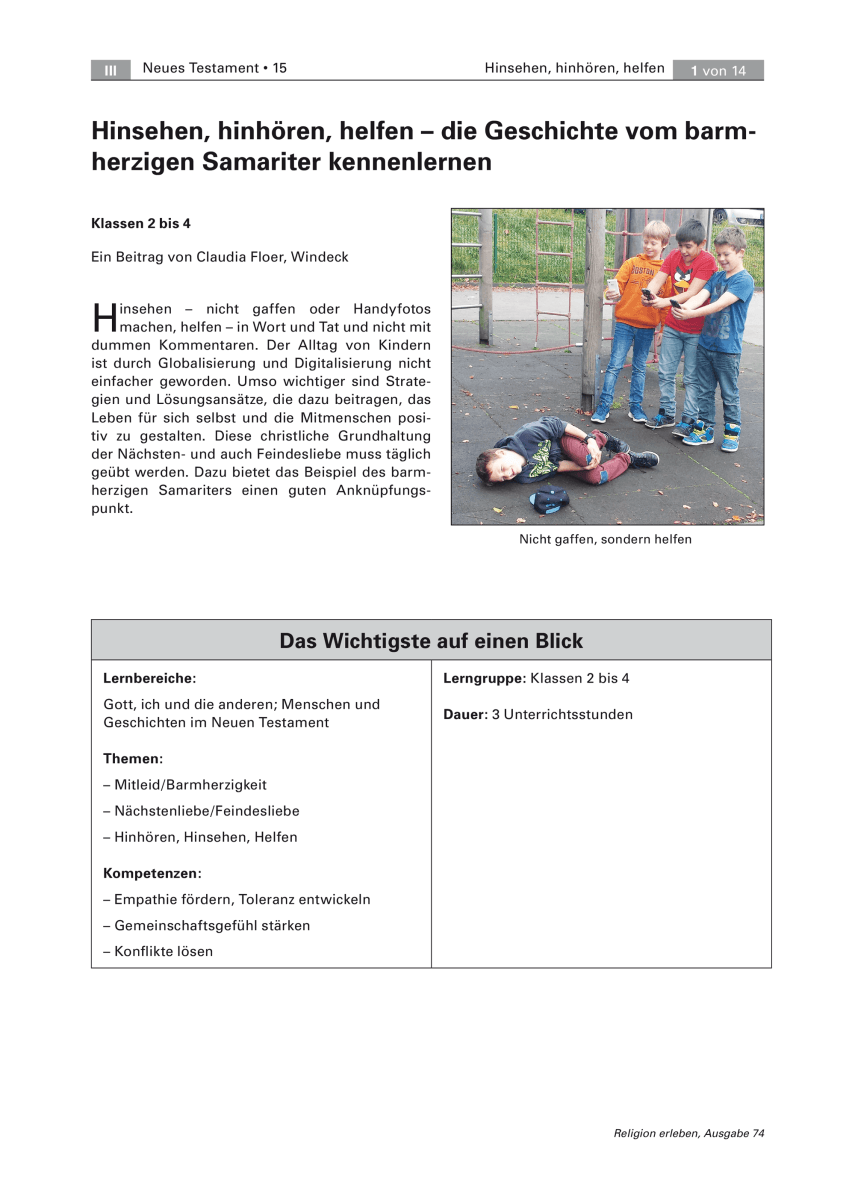 Hinsehen, hinhören, helfen