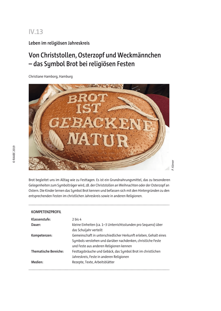Von Christstollen, Osterzopf und Weckmännchen