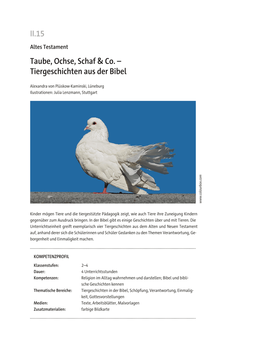 Taube, Ochse, Schaf &amp; Co.