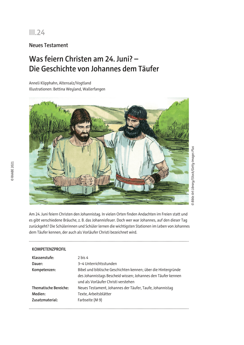 Was feiern Christen am 24. Juni?
