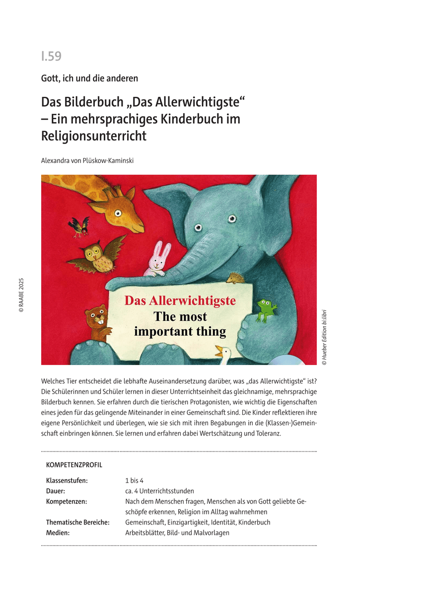 Das Bilderbuch „Das Allerwichtigste“