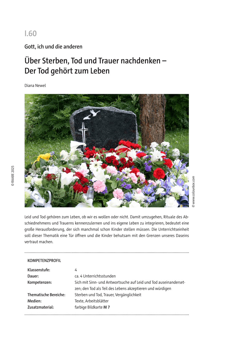 Über Sterben, Tod und Trauer nachdenken