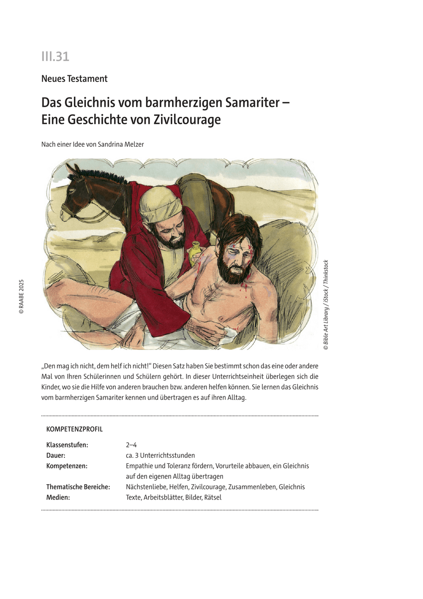Das Gleichnis vom barmherzigen Samariter
