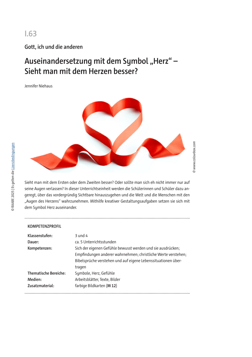 Auseinandersetzung mit dem Symbol „Herz“