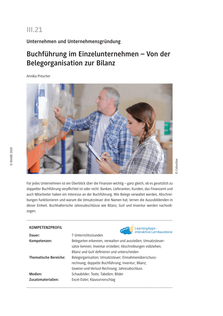 Buchführung im Einzelunternehmen