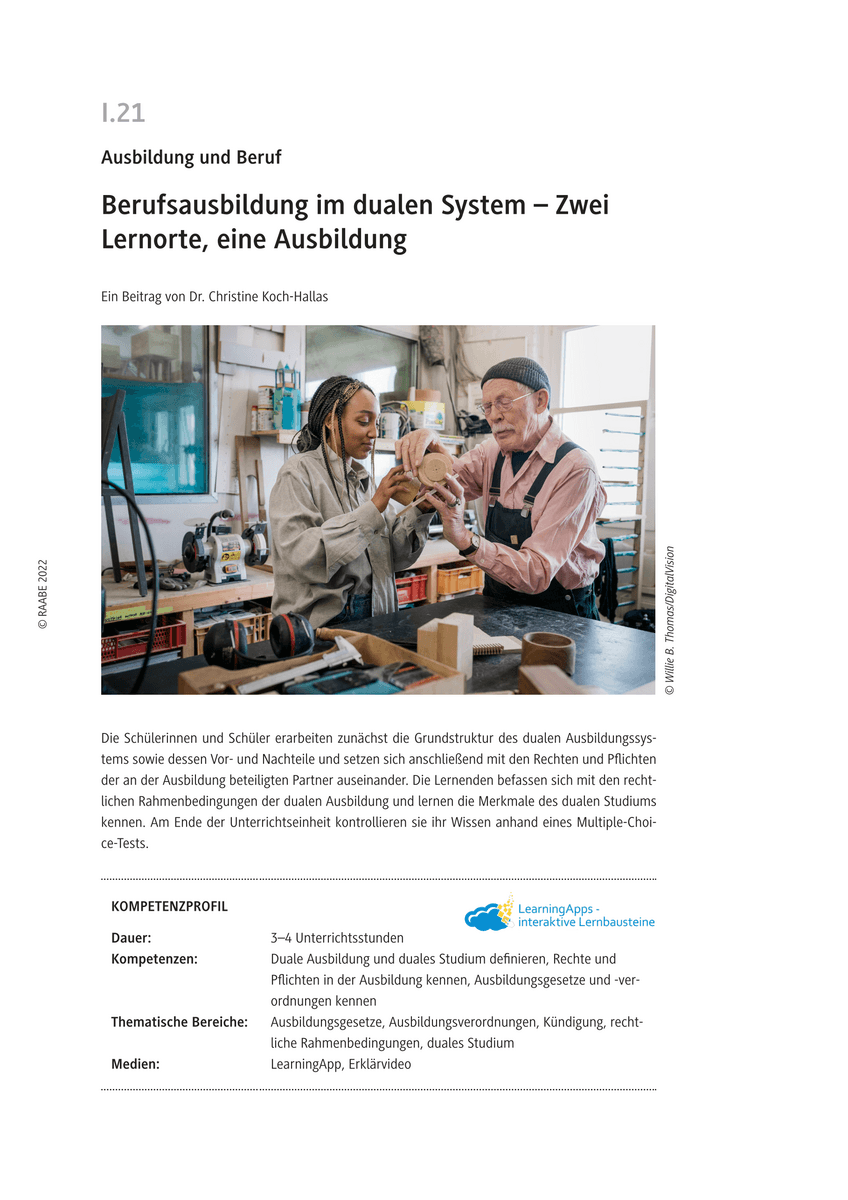 Berufsausbildung im dualen System