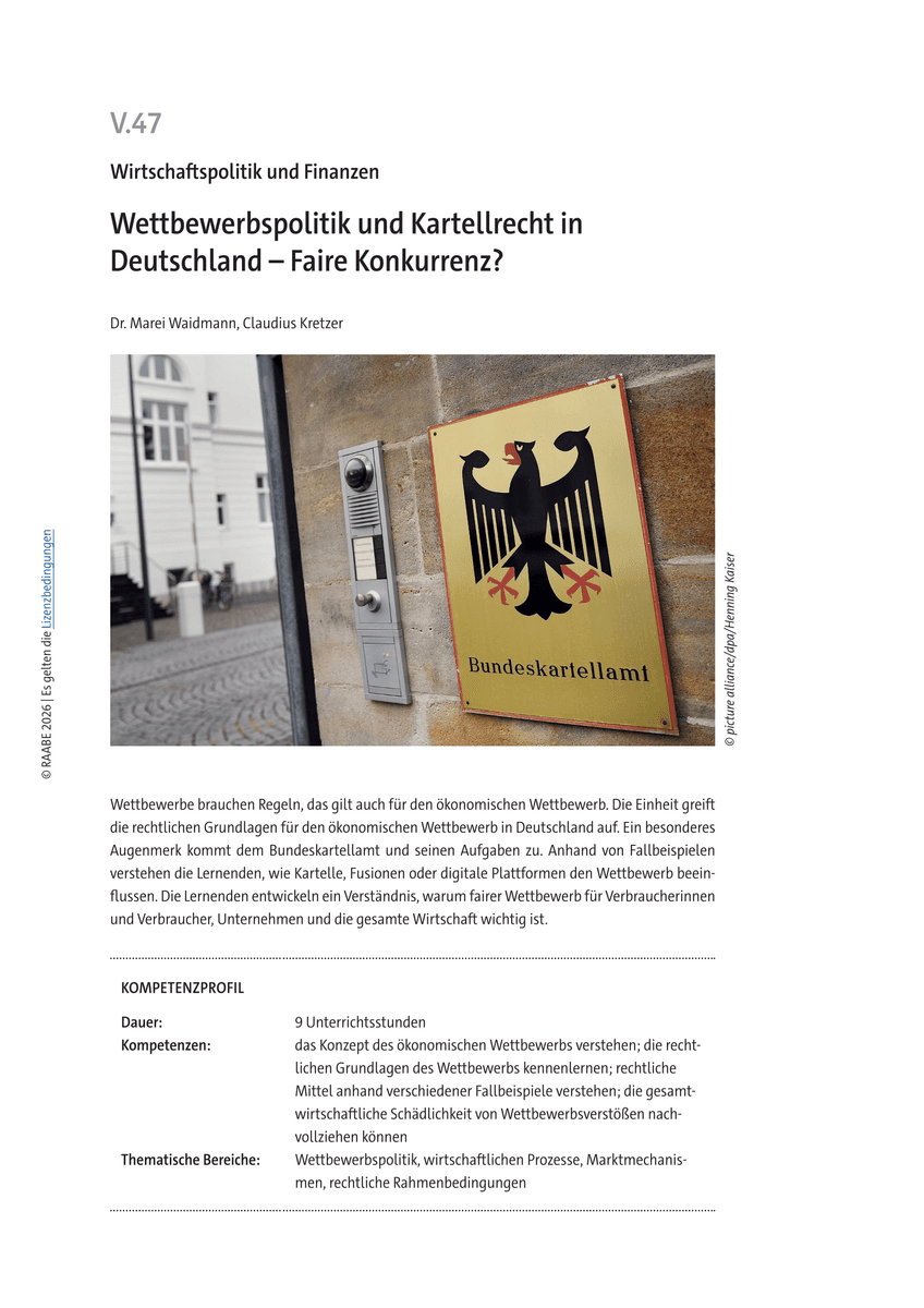Wettbewerbspolitik und Kartellrecht in Deutschland