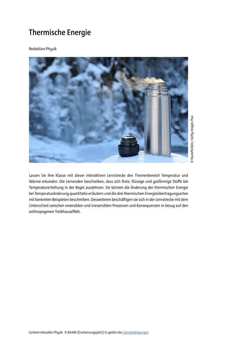 Üben: Thermische Energie