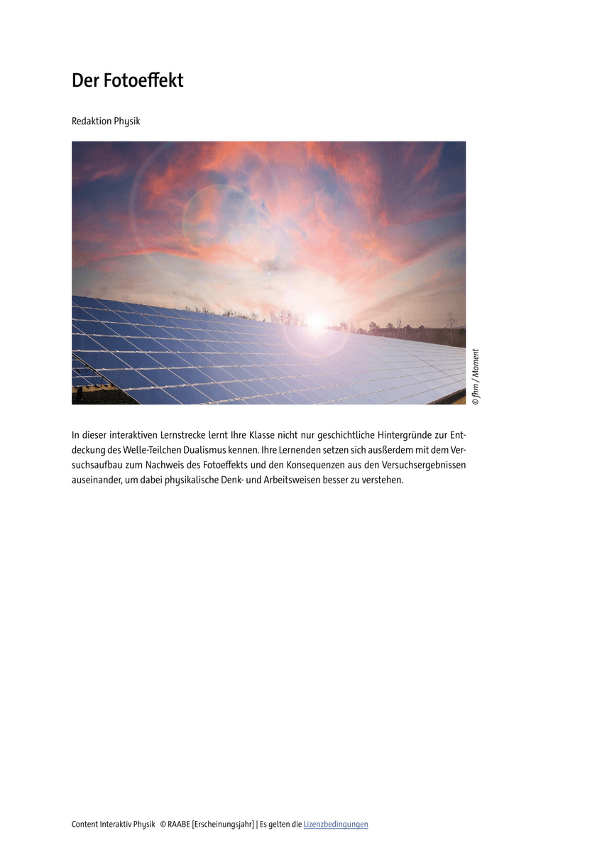 Der Fotoeffekt
