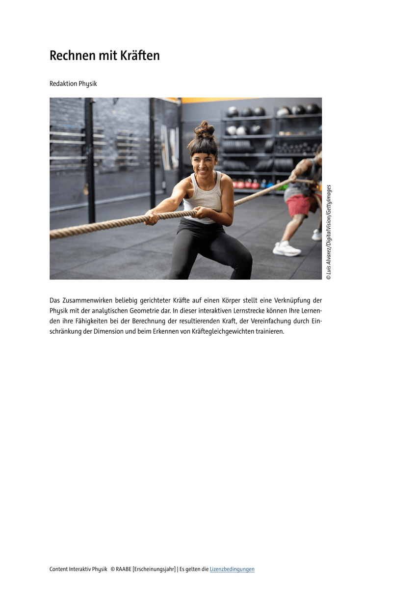 Rechnen mit Kräften