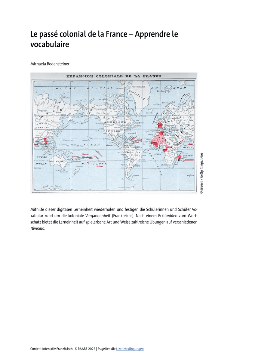 Le passé colonial de la France – Apprendre le vocabulaire