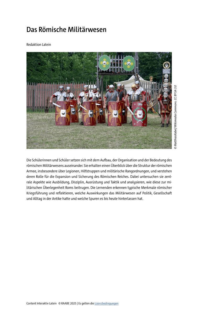 Das Römische Militärwesen