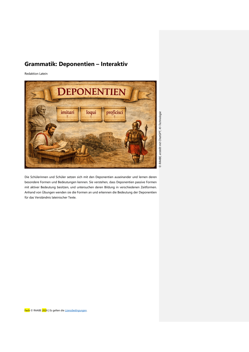 Grammatik:Deponentien