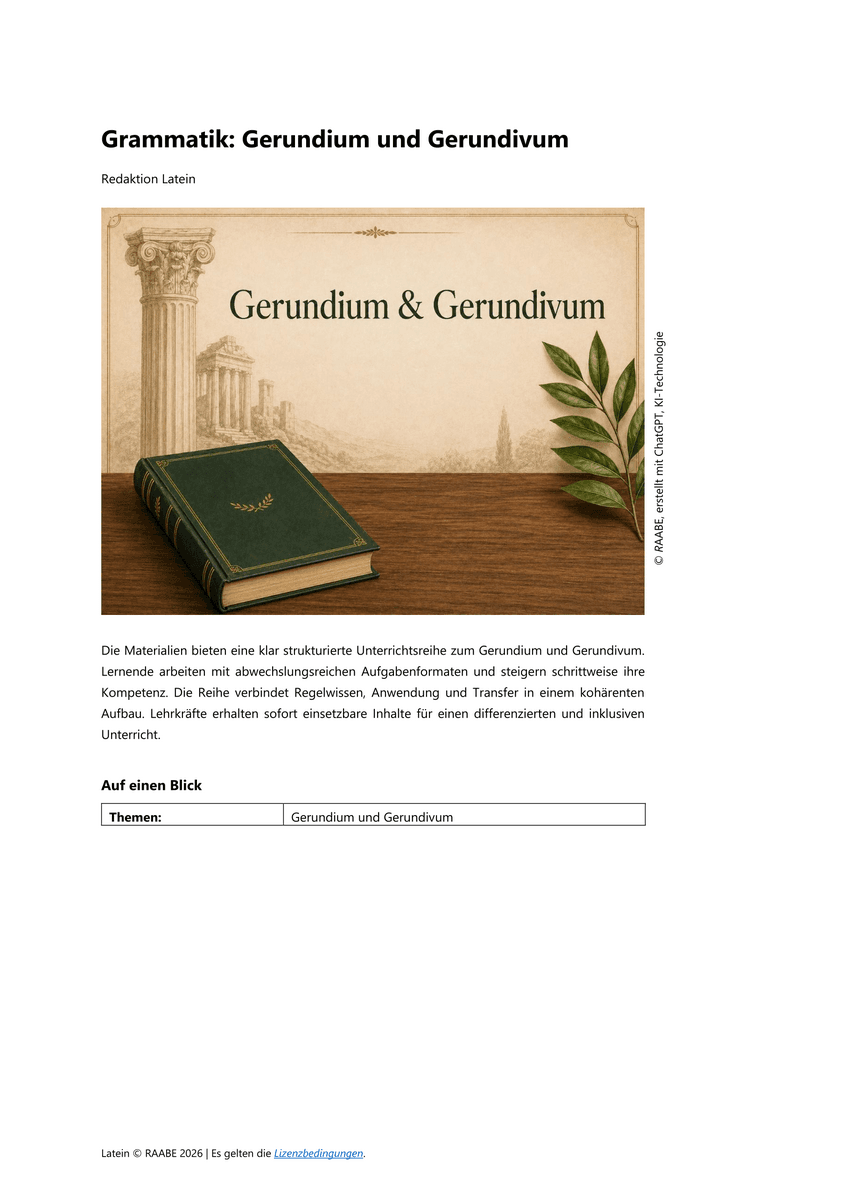 Grammatik: Gerundium und Gerundivum