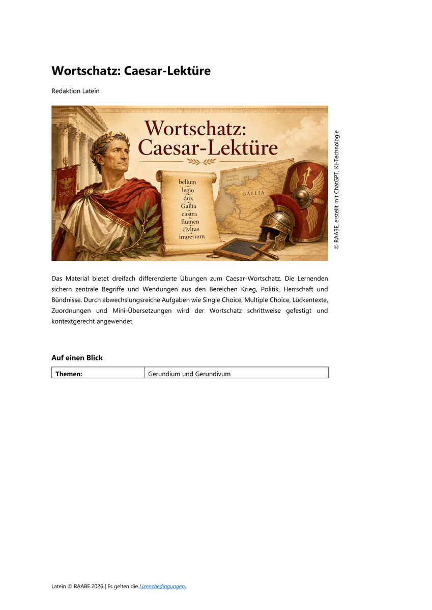 Wortschatz: Caesar-Lektüre