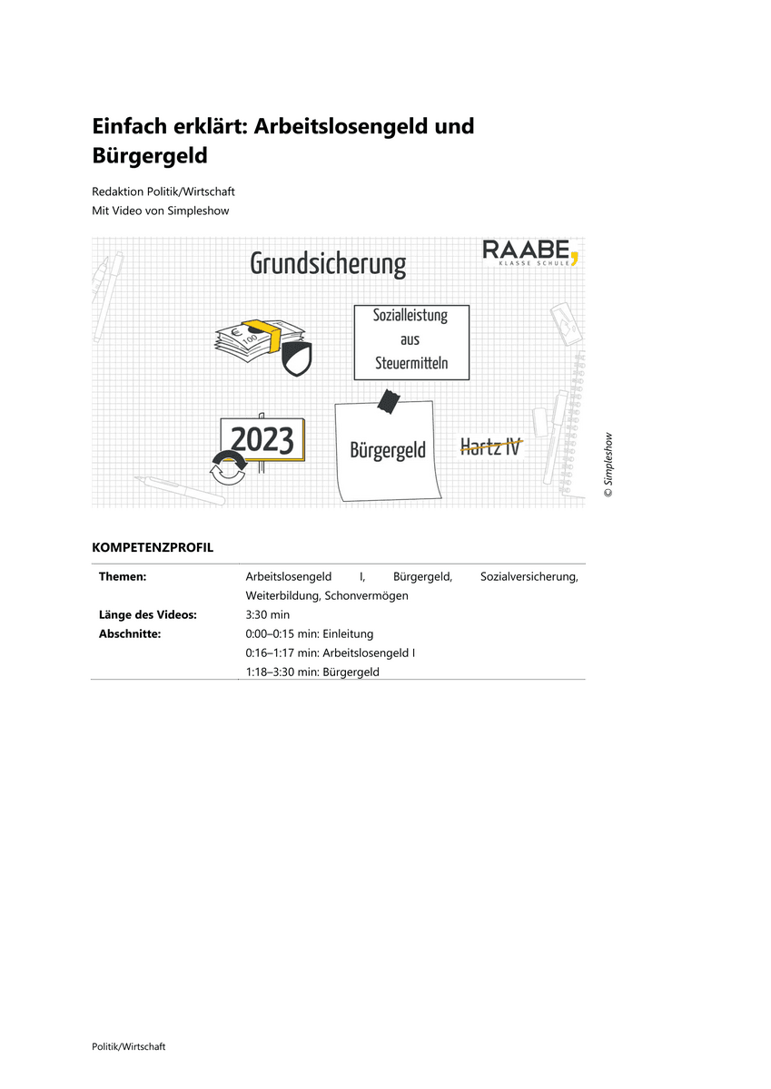 Erklärvideo: Arbeitslosengeld und Bürgergeld