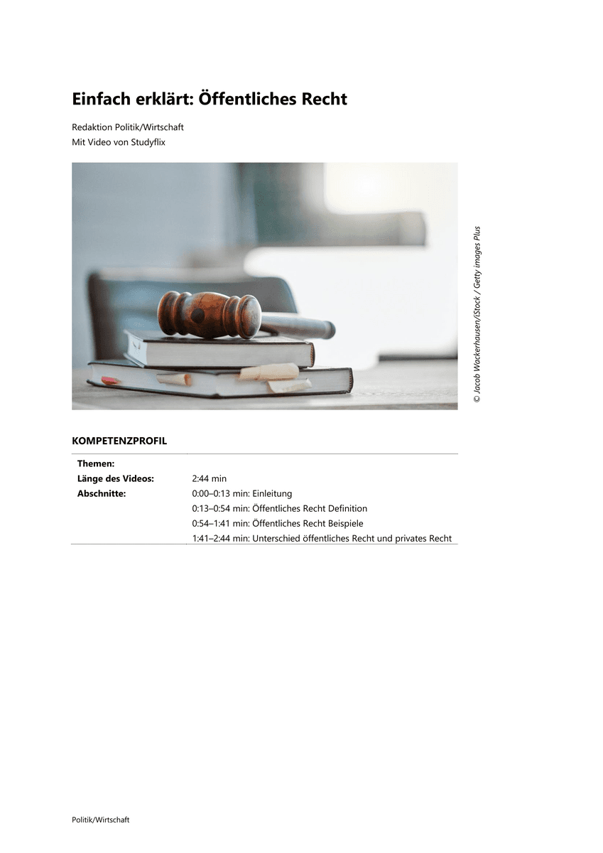 Einfach erklärt: Öffentliches Recht