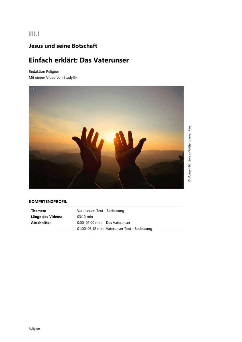 Einfach erklärt: Das Vaterunser