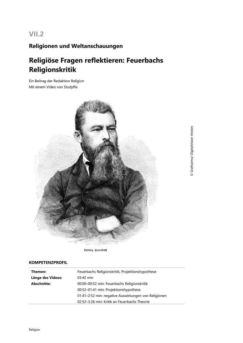 Religiöse Fragen reflektieren: Feuerbachs Religionskritik