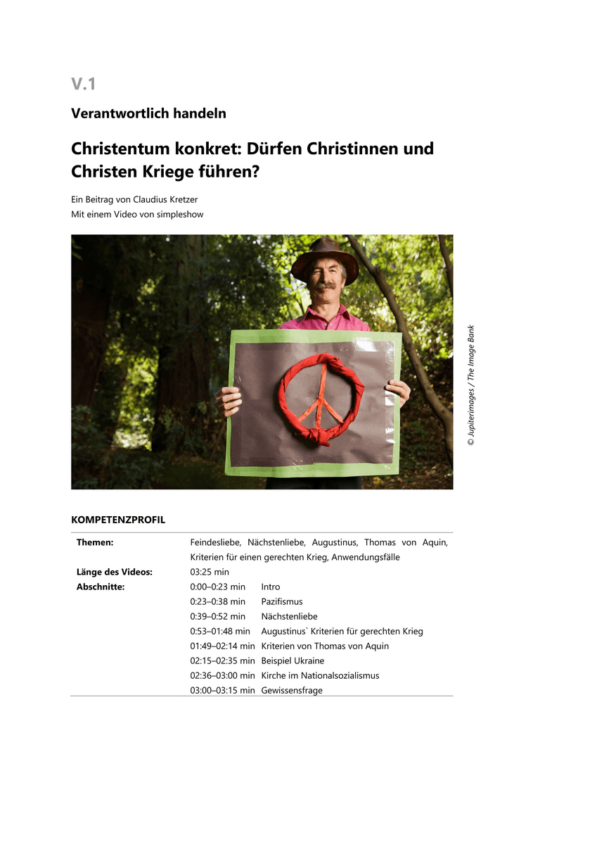 Christentum konkret: Dürfen Christinnen und Christen Kriege führen?