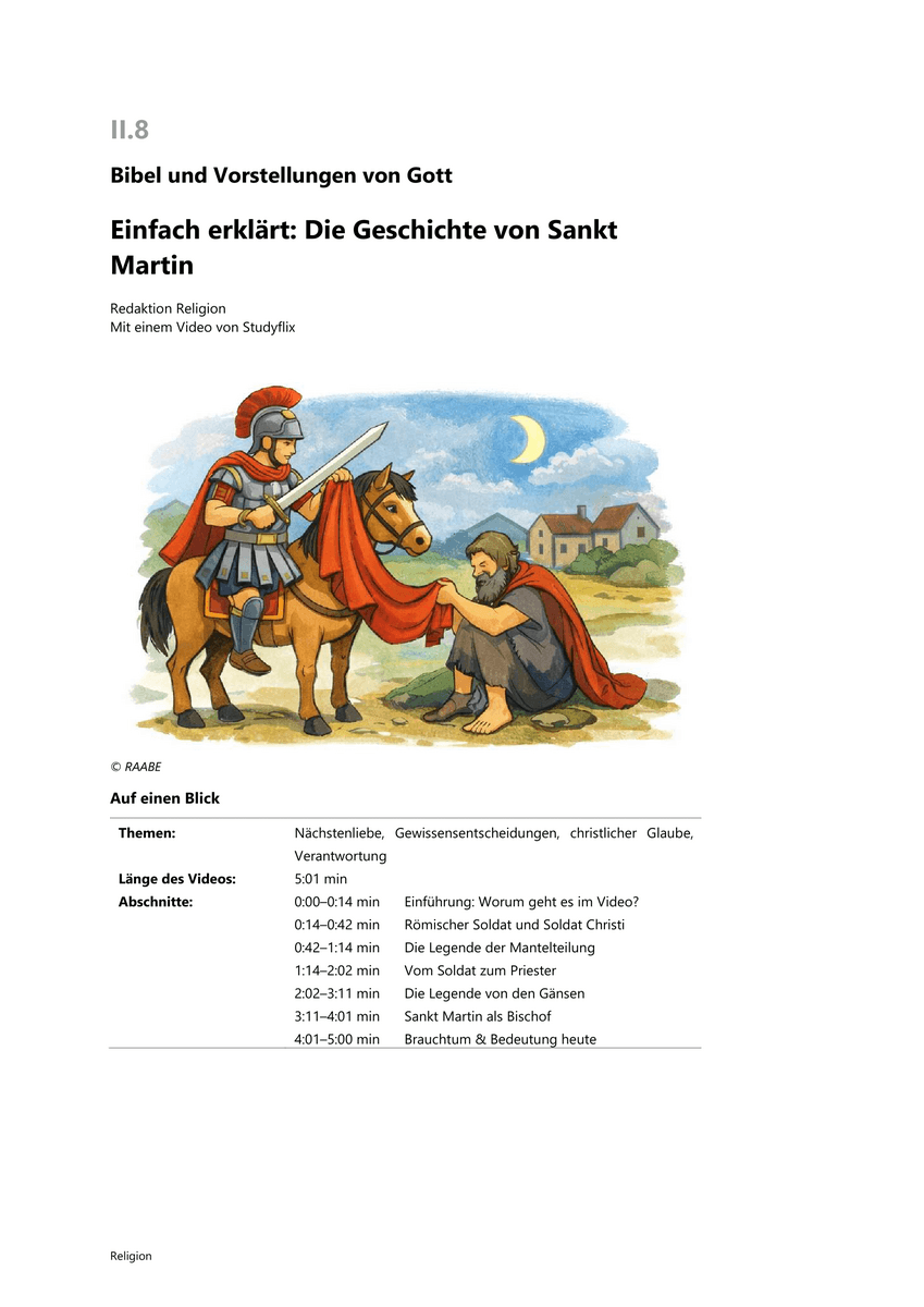 Einfach erklärt: Die Geschichte von Sankt Martin