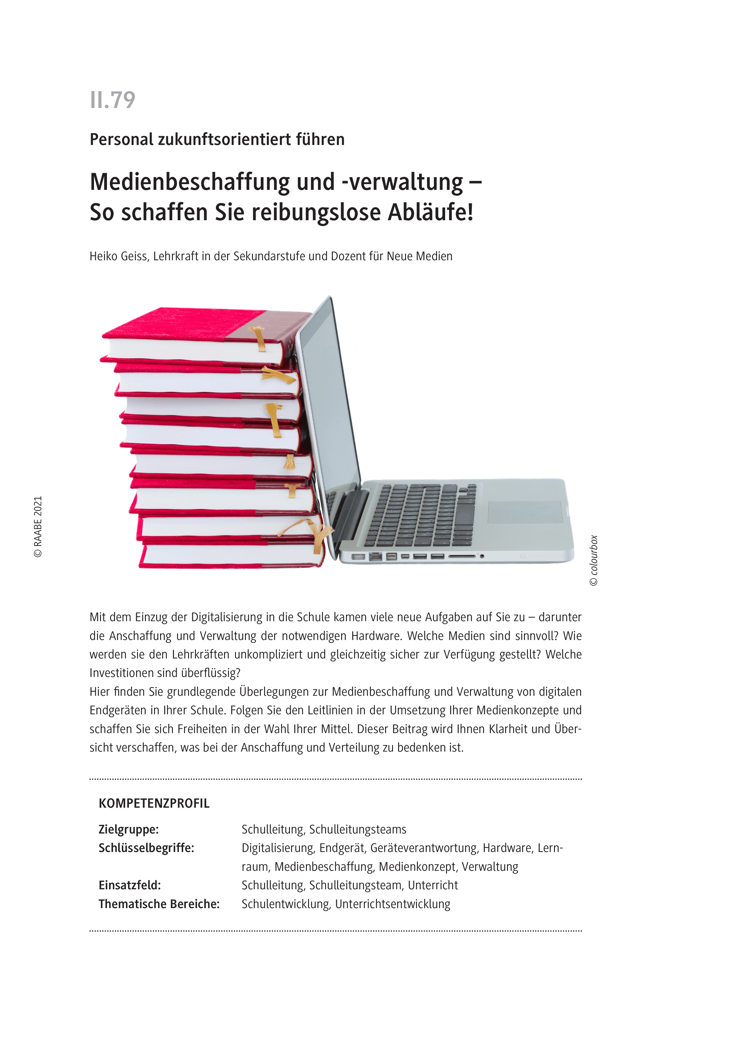 Medienbeschaffung und -verwaltung an der Schule
