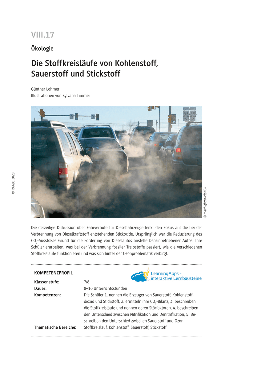Die Stoffkreisläufe von Kohlenstoff, Sauerstoff und Stickstoff