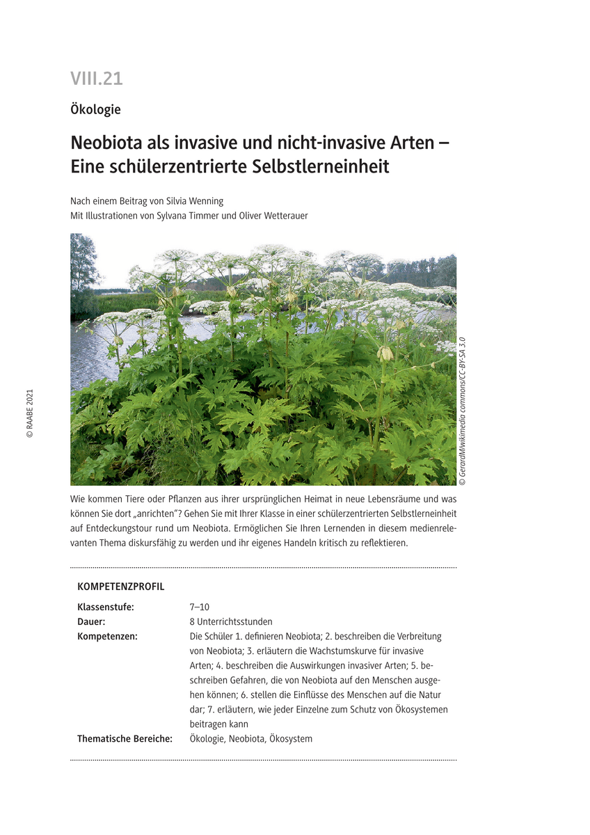 Neobiota als invasive und nicht-invasive Arten