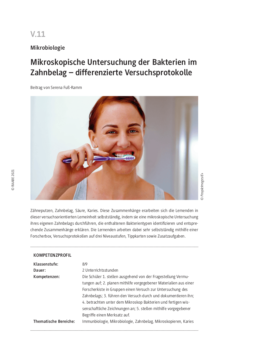 Mikroskopische Untersuchung der Bakterien im Zahnbelag