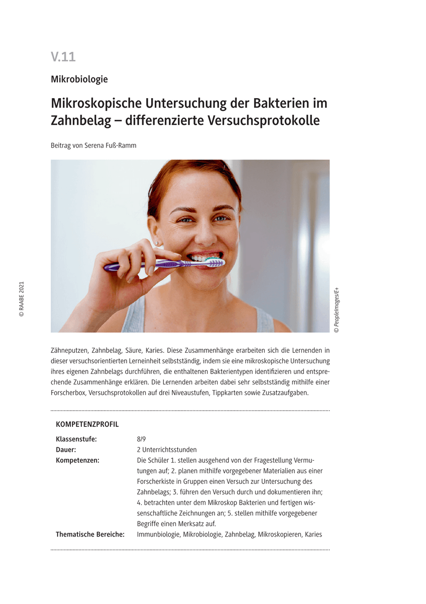 Mikroskopische Untersuchung der Bakterien im Zahnbelag