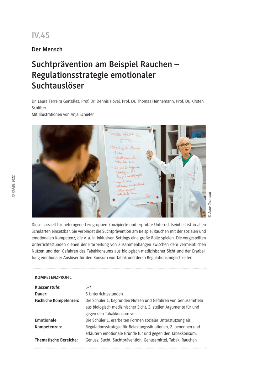 Suchtprävention am Beispiel Rauchen