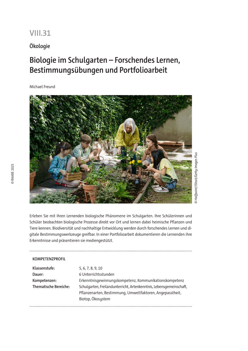 Biologie im Schulgarten